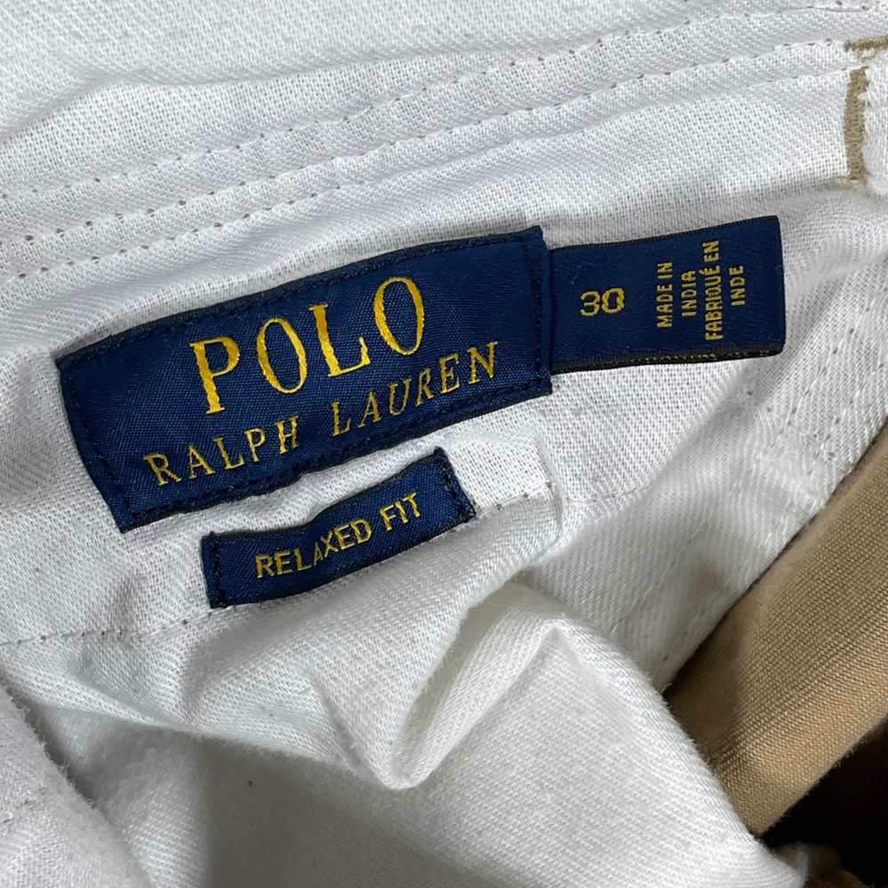 Polo Ralph Lauren Mens Relaxed Fit Cargo Shorts Khaki Tan Cotton Size 30 - Picture 4 of 10